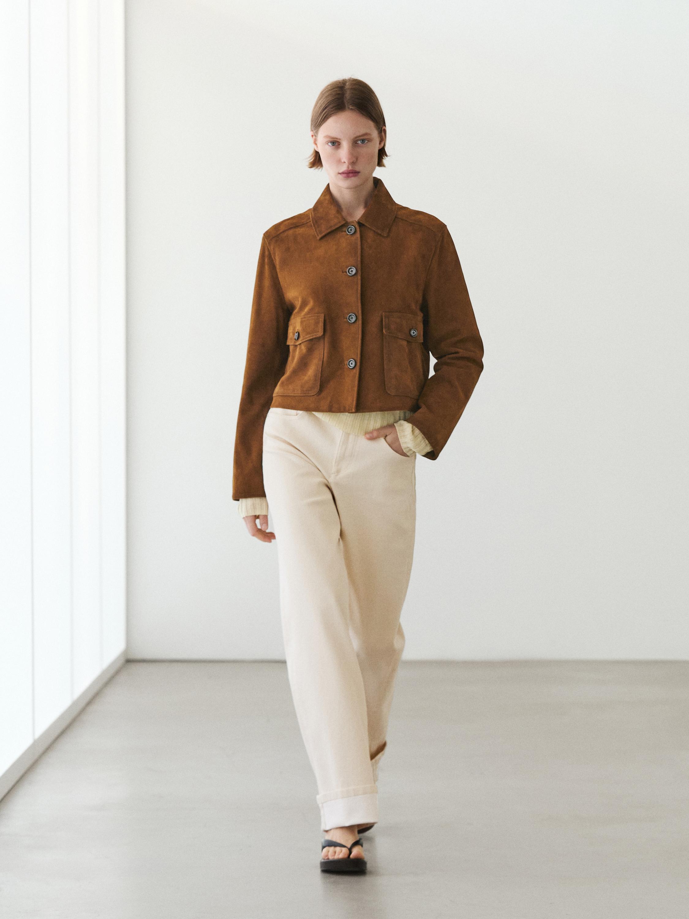 Suede leather jacket